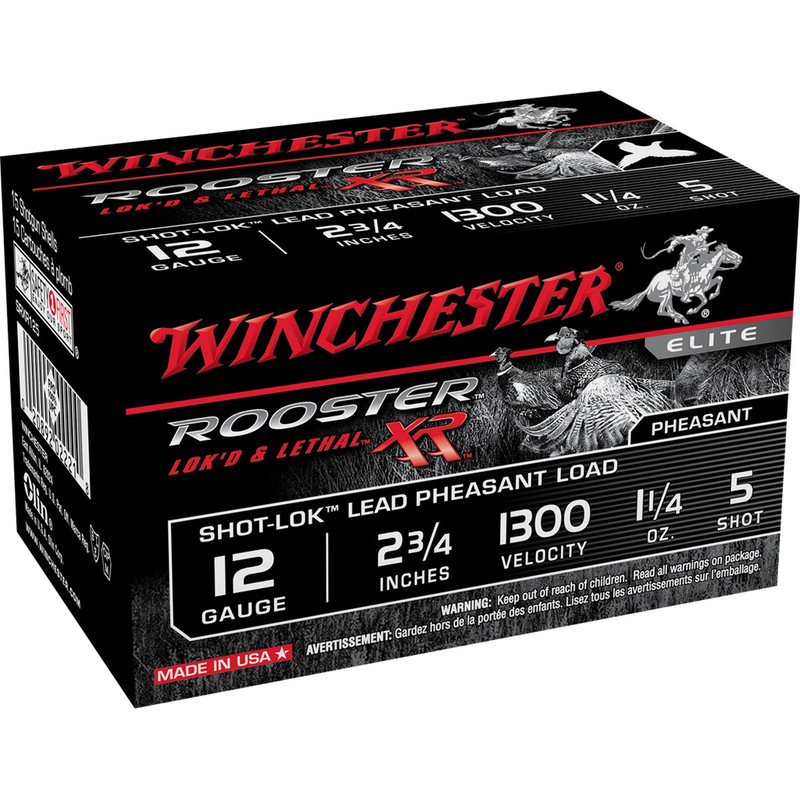 Winchester Rooster XR 12 Ga 2 3/4" 1 1/4 Oz Box 15 Rd in Shot Size 5 Ammo Size